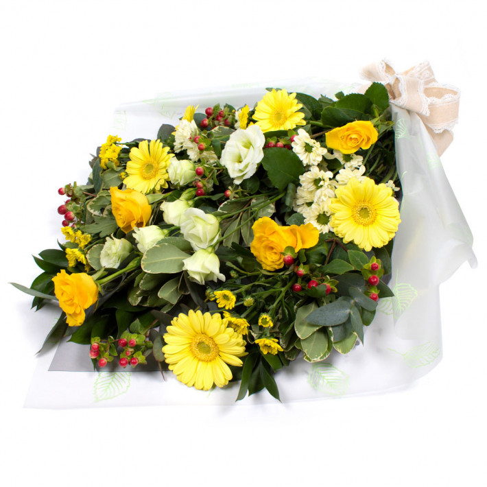 Funeral Flowers In Cellophane
